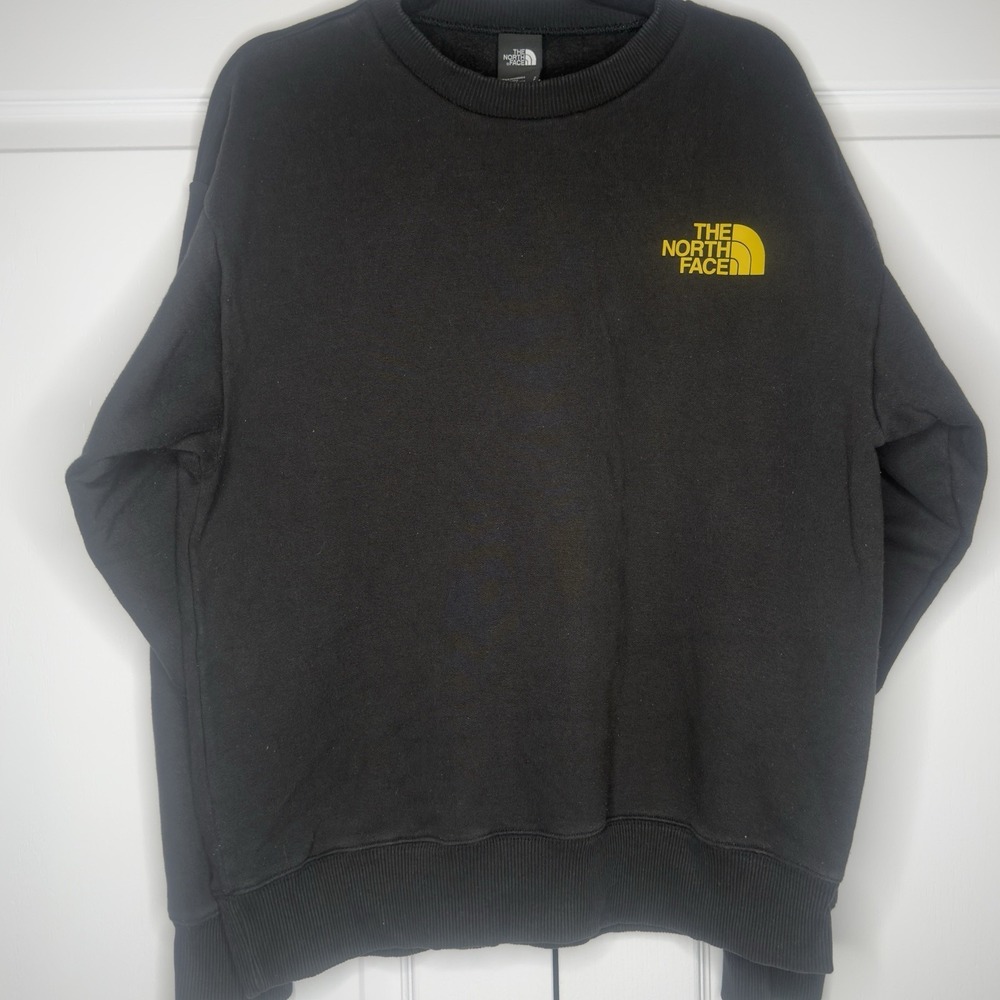 The North Face‎ Sweatshirt Mens Small Black Logo Back Graphic Fleece Pullover